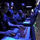 PACIFIC OCEAN (June 1, 2012) - Air Traffic Controller Second Class Jedidiah Spencer mans the departure control station during flight operations aboard the amphibious assault ship USS Makin Island (LHD 8). Makin Island and embarked Marines assigned to the 11th Marine Expeditionary Unit are deployed to the U.S. 7th Fleet Area of operations. (U.S. Navy photo by Chief Mass Communication Specialist John Lill).