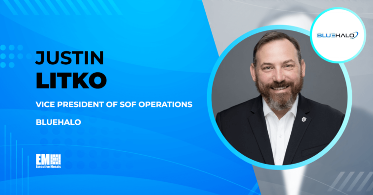 Justin Litko Appointed VP of SOF Operations at BlueHalo - top government contractors - best government contracting event