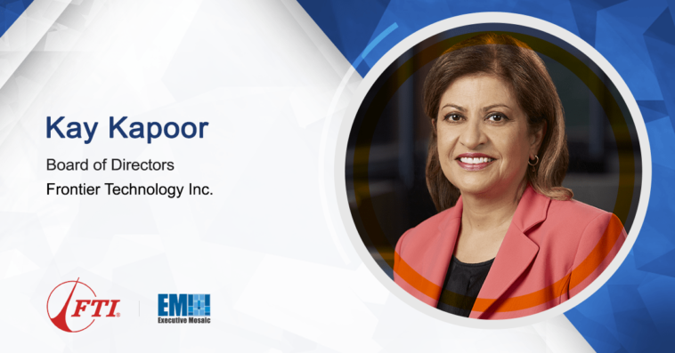 Arya Technologies CEO Kay Kapoor Joins Frontier Technology Inc.'s Board