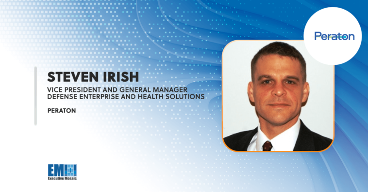 Steven Irish Appointed VP, General Manager of Defense Enterprise & Health Solutions at Peraton