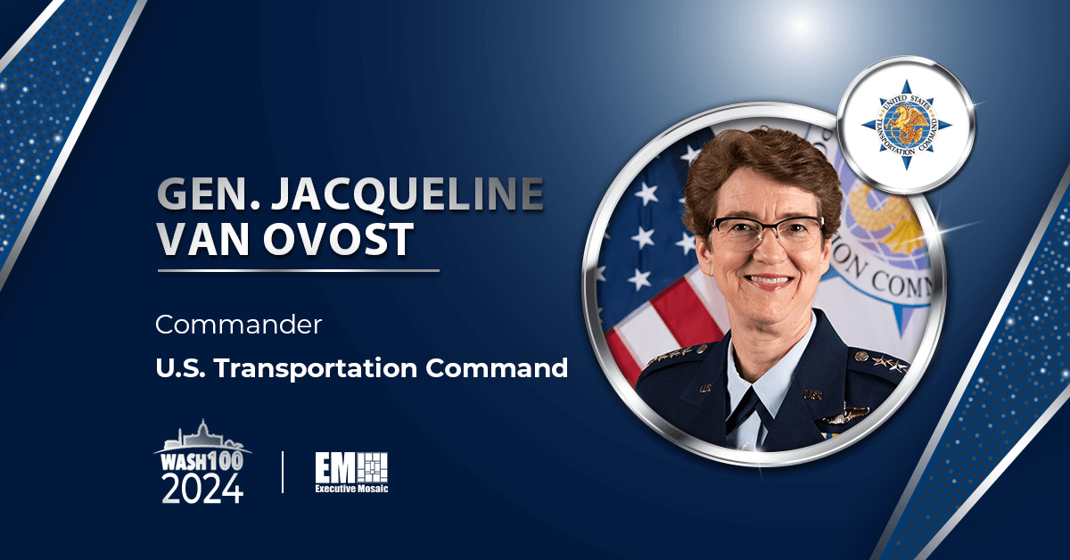 TRANSCOM Commander Gen. Jacqueline Van Ovost Honored With 1st Wash100 Award for Tackling Logistics Challenges & Cultivating Partnerships