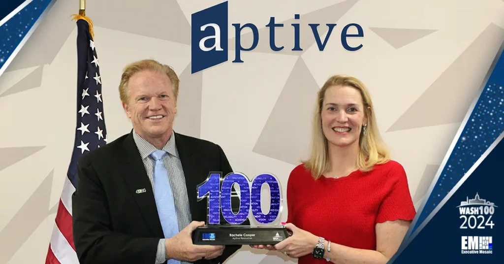 Aptive Resources’ Rachele Cooper Accepts 2024 Wash100 Award