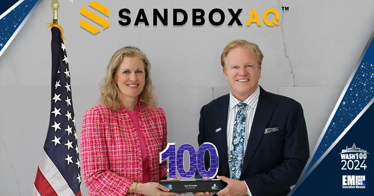 Jim Garrettson Presents 2024 Wash100 Award to SandboxAQ’s Jen Sovada