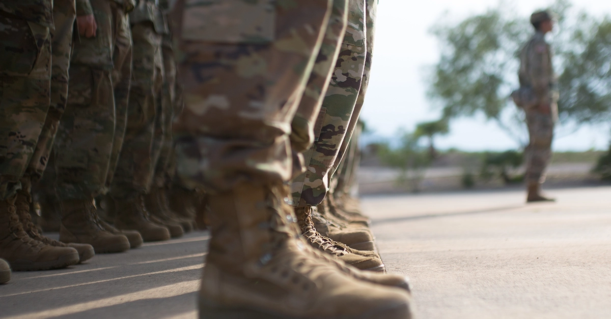 U.S. Army soldiers standing in formation