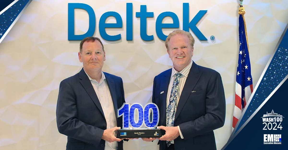 Deltek SVP & GovCon Expert Kevin Plexico Accepts 2024 Wash100 Award