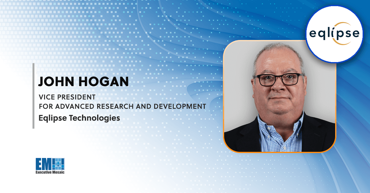 John Hogan joins Eqlipse Technologies as Vice President of Advanced Research and Development